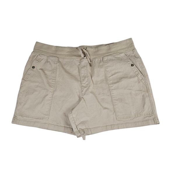 Terra & Sky Plus Sz 4X Beige Cotton Blend Casual Utility Pockets Pull-On Shorts - Picture 1 of 8